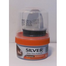 Крем для взуття Silver коричневий з губкою /50мл
