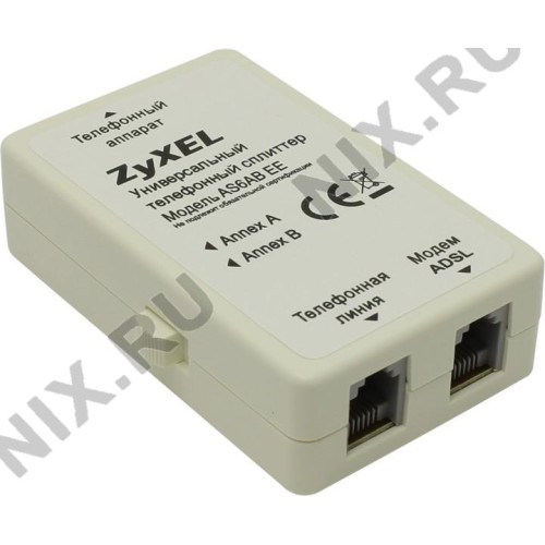 Телефоний розгалужувач ADSLмодем+тел. ZyXel AS6AB EE AnnexA+B