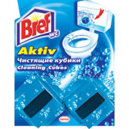 Засіб для унітазів кубики Bref активна чистота (ефект синій води)2х50 /100гр