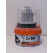 Крем для взуття Silver чорний з губкою /50мл