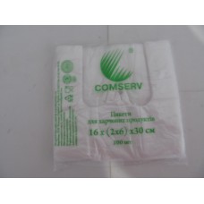 Пакет майка Comserv 16х30 /100шт