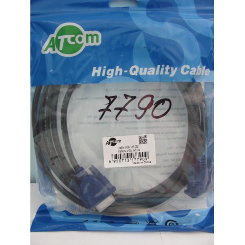 Кабель VGA сигнальний 3m Atcom 2ферит