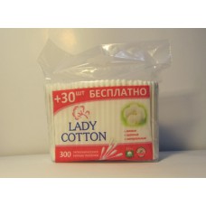 Акція Ватні палички Lady Cotton пакет /300шт