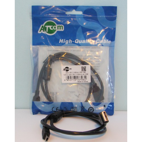 Кабель USB AM /miniUSB(5pin) 0.8м Atcom USB-АМ5Р-1