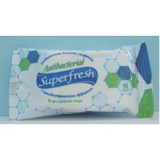 Акція Серветка волога Super Fresh антибактеріальні /15шт