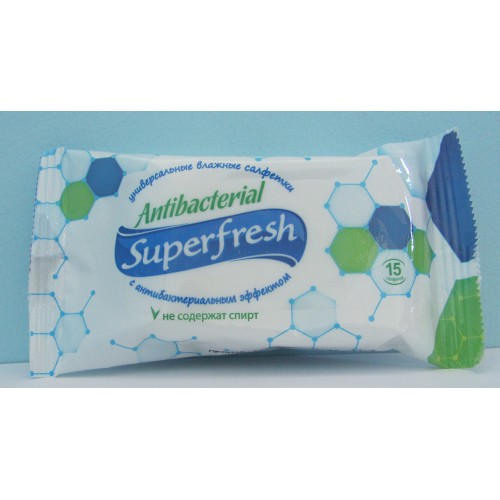 Акція Серветка волога Super Fresh антибактеріальні /15шт