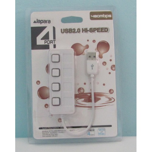 USB2.0 Hub Lapara LA-SLEED4 white 4порти