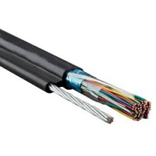 Кабель FTP Cat 5е зовнішній 4x2x1 0,50mm Atcom CСА чорний з несучим тросом (13760 /13706) /1м