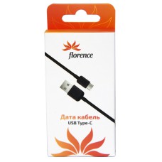 Кабель USB AM /Type-C 0,5м Florence чорний