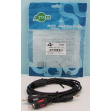 З'єднувач Аудіо папа3,5мм->2xRCA stereo 1.8m АТсом 10707 покращ