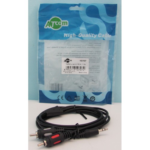 З'єднувач Аудіо папа3,5мм->2xRCA stereo 1.8m АТсом 10707 покращ