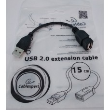 Кабель USB AM /AF 0,15m Gembird CСР-USB2-AMAF-0.15 подовжувач