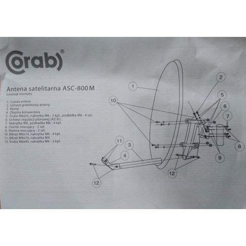 Sat-антена Corab ASC-800M 860x800мм /компл