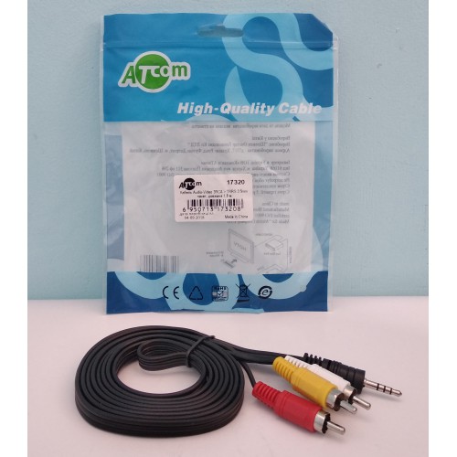 З'єднувач 3,5(4pin)-3RCAпапа 1,8м Atcom 17320