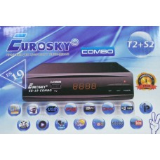 Sat-Т2-тюнер Eurosky ES-19 Combo Full HD, T2 /DVB-S /S2, Mp2 /4, підтримка Wi-Fi адап.