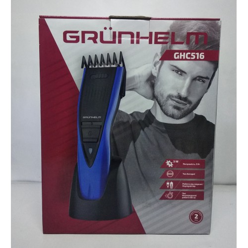 Машинка для стрижки електрична Grunhelm GHC516 (акамуляторна) чорна 3Вт