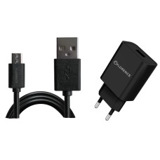 Зарядний пристрій AC220->USB 5V2000мА Florence FL-1020-KM + кабель microUSB чорний