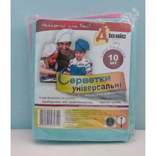 Серветка віскозна універсальна Діоніс (30х38см) /10шт