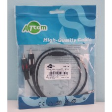 З'єднувач Аудіо папа3,5мм->2xRCA stereo 0.8m АТсом 10810 покращений