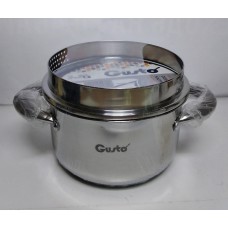 Каструля нержавійка Gusto GT-1102-16 D16см 1,9л (кастрюля з носиком+кришка для зливу) /шт