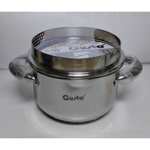 Каструля нержавійка Gusto GT-1102-16 D16см 1,9л (кастрюля з носиком+кришка для зливу) /шт