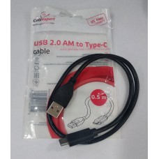 Кабель USB AM /Type-C 0,5м Cablexpert CCP-USB2-AMCM-0.5M чорний