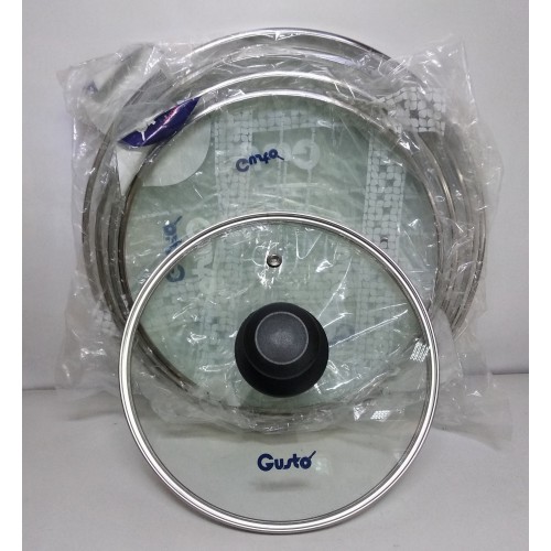 Кришка склянна для кастрюлі сковород. Gusto GT-8100-22 22см з ручкою /шт