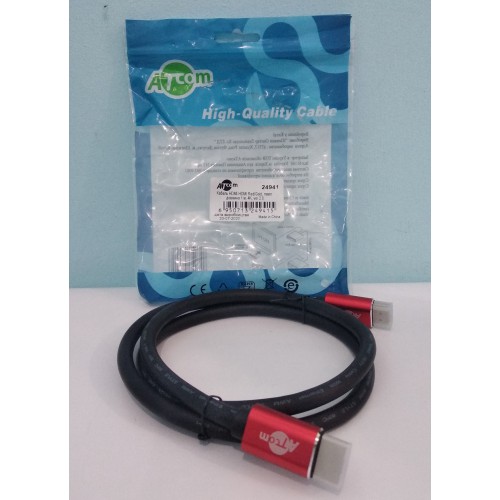 З'єднувач HDMI 1m Atcom Red /Gold Ver2.0 4К (24941)