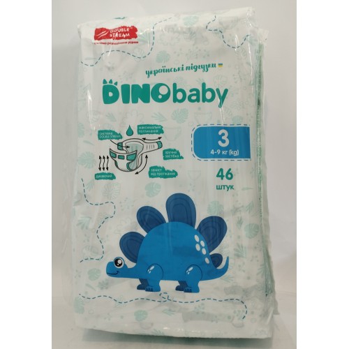 Підгузник Dino Baby 4-9кг (3) /46шт