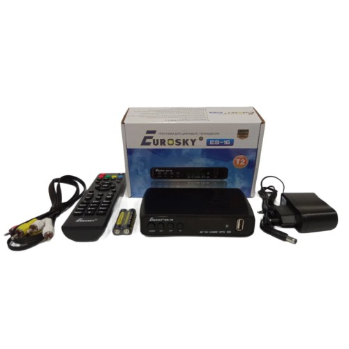 Еф.тюнер Eurosky ES-16 DVB-T2 /T Full HD, mp3, USB, HDMI г.6м