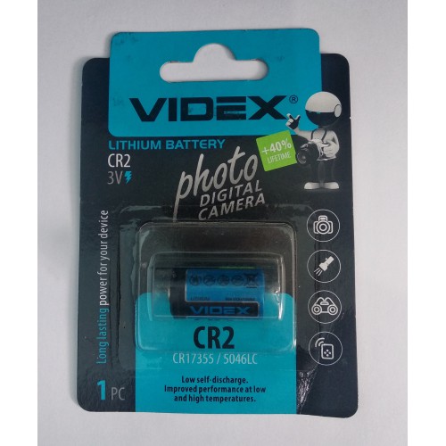 Елемент CR2 (CR17355 /5046LC) 3v 15,6*27mm Videx Lihium