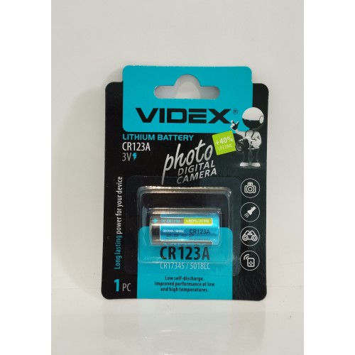 Елемент CR123A (CR17345,5018LC) 3v Videx Lihium
