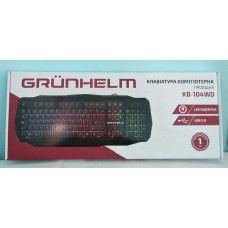 Клавіатура USB Grunhelm KB-104WD LED підсвіт. чорна