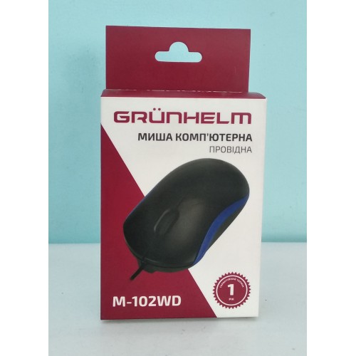Мишка USB Grunhelm M-102WD чорно-синя