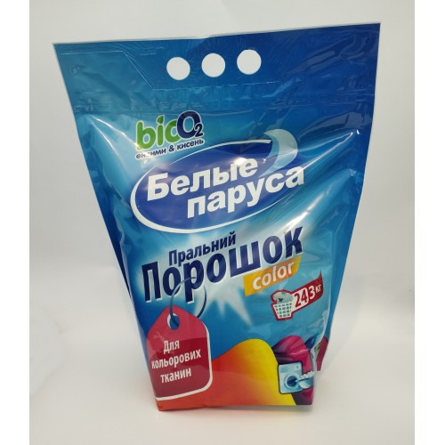 Акція Пральний порошок Білі вітрила універсальний Color для кольорових речей пакет /3000гр
