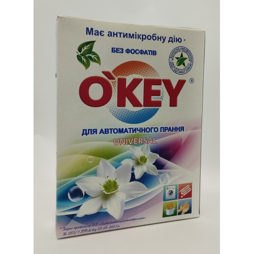 Акція Пральний порошок O`KEY автомат universal /400гр
