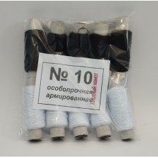 Набір ниток №10 білі-чорні /2*5шт