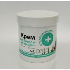 Крем для обличчя, рук та тіла Домашній доктор Алоє вера і женьшень Інтенсивне зволоження /250мл