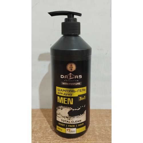 Гель для душу Dalas Men 3в1 Total clean дозатор /500мл