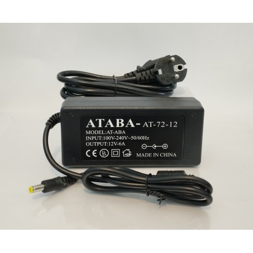 Блок живлення 12V 6А Ataba АТ-72-12 (з вилкою) /шт