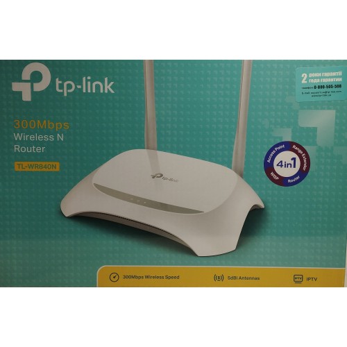 Мережевий маршрутізатор(Router) TP-Link TL-WR840N Wi-Fi 802.11n, g, b 300Mbps 1WAN, 4LAN