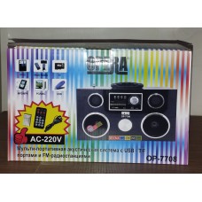 Радіоприймач Opera OP-7708 mp3 /usb /SD /aux /акум. /пультДУ