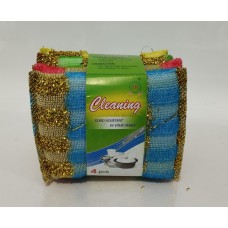 Губка кухонна Jiakang clean пластик люрекс покриття (11x8x1,5) /4шт