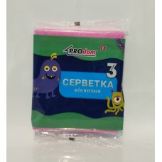 Серветка віскозна PROdom для прибирання (300х360мм) /3шт