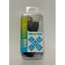 Кабель USB AM /micro USB 1м Maxxter 2.4A UB-M-USB-01BK
