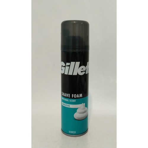 Акція Піна для гоління Gillette Foam Чутлива шкіра (бірюз.) /200мл