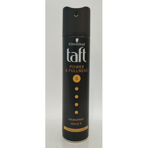 Лак для волосся Taft Чорний з кератин. Power&Fullness (5) /250мл