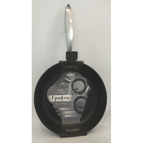 Акція Сковорода алюмінієва Pepper PR-2228 Графен покриття Greblon C2 26см*4,8 без кришки (пресов. алюм, антиприг.покр) /шт