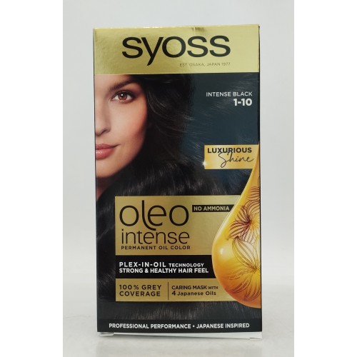 Фарба для волосся Syoss Oleo int. 1-10 глибокий чорний /набір без аміаку