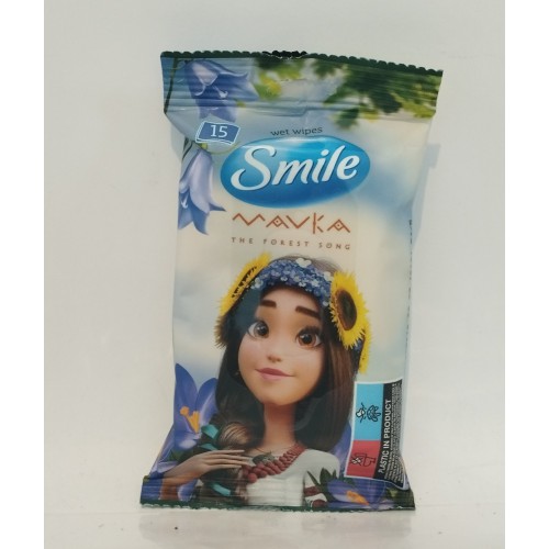 Акція Серветка волога Smile Mavка з вітаміном А С Е живлення та зволоження шкіри. /15шт